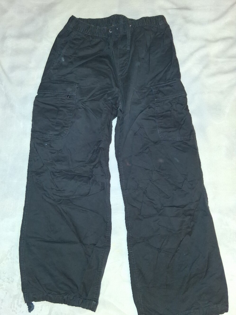 H&M Black Men's Cargo Pants with Elastic Waist